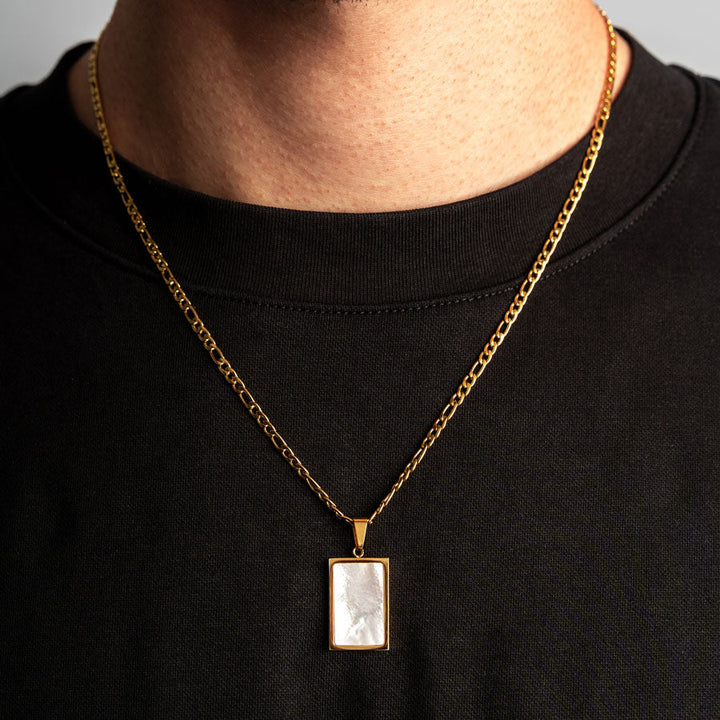 Rectangle Pendant (24kt Gold & Pearl)