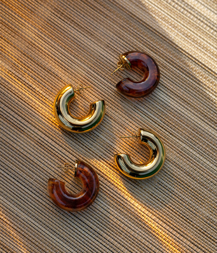 Marble earrings (Gold-plated steel)